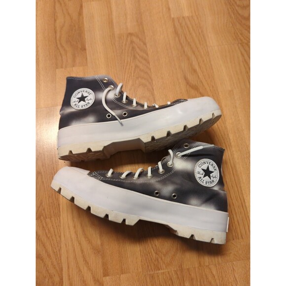 Converse Chuck Taylor All Star Lugged Womens 10 High Tie Dye Dark Gray White - Picture 5 of 9